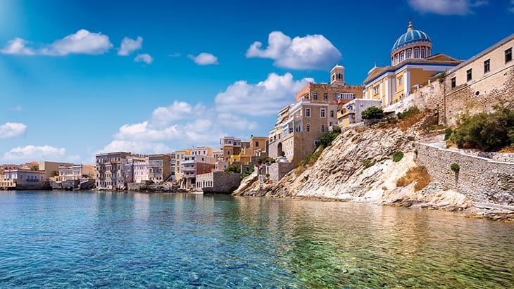 The turquoise waters of Syros